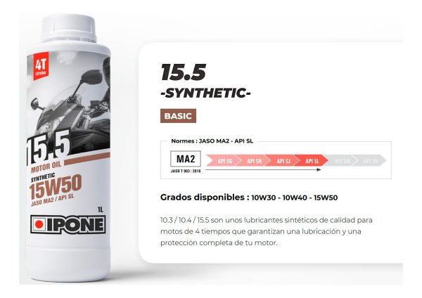 Aceite Ipone Moto 4t 15w50 Semi Sintetico 2lts_1