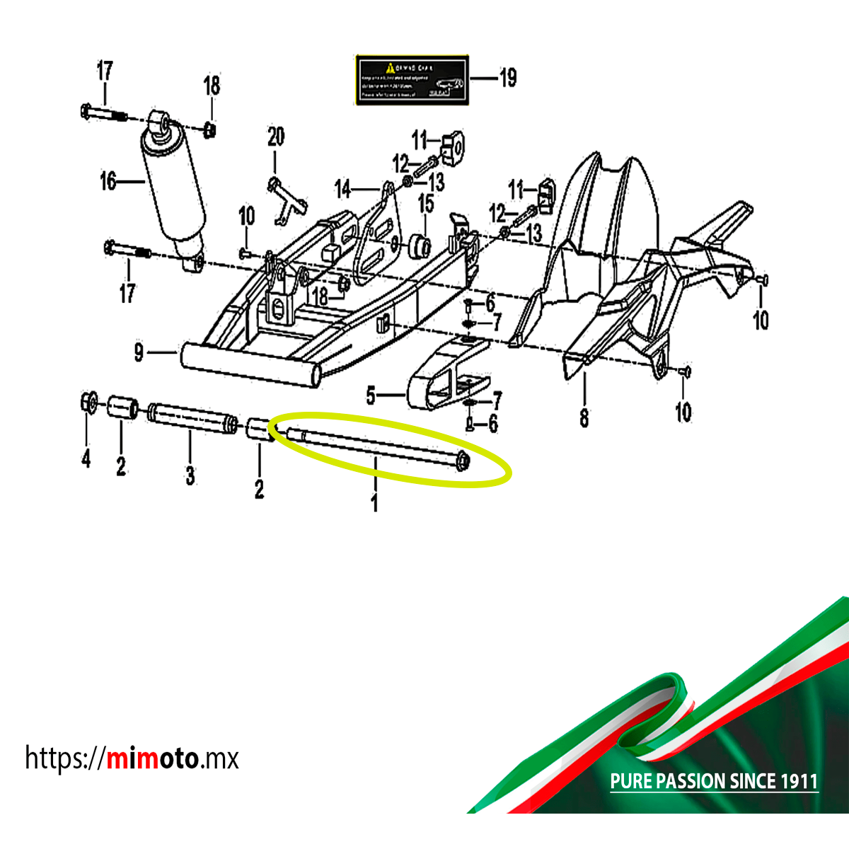 EJE HORQUILLA TRASERA - Image 2