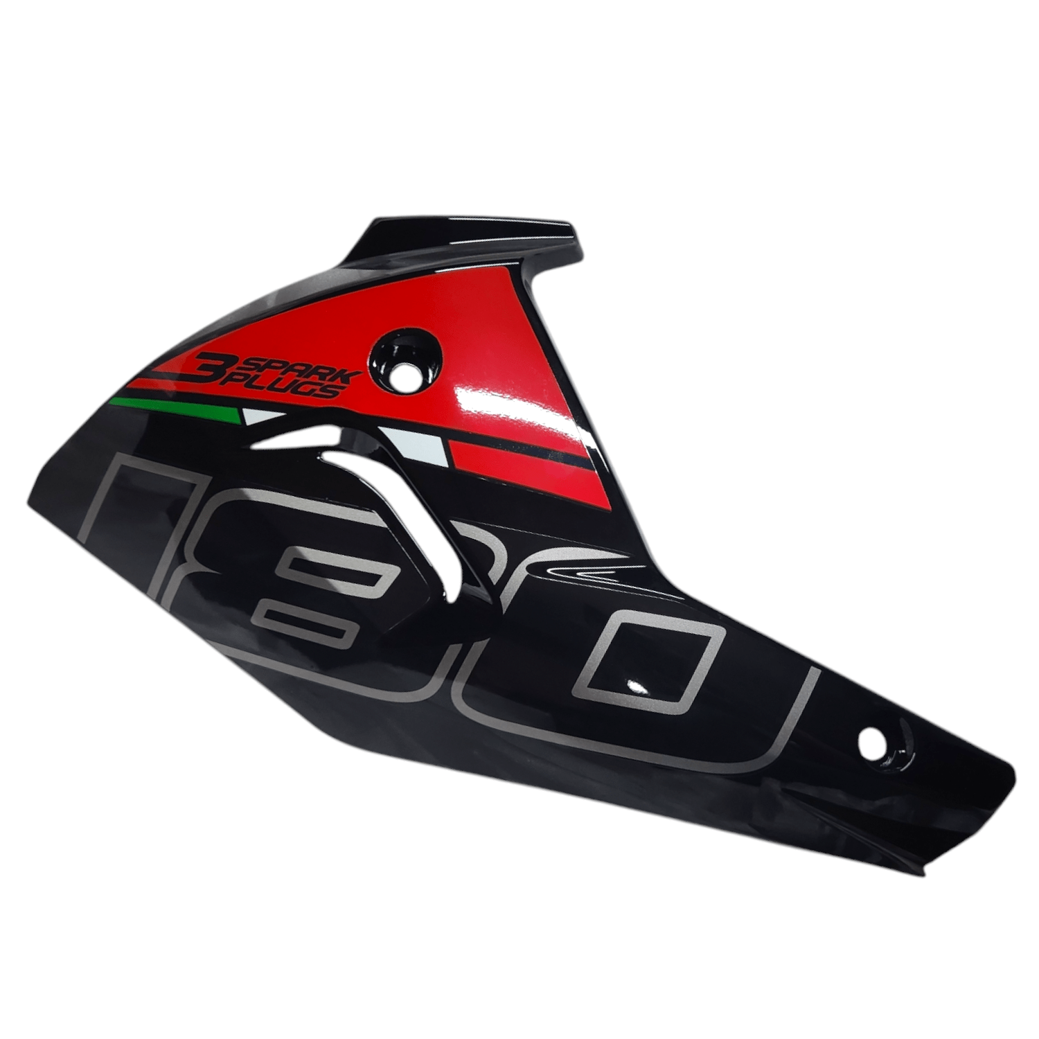 CUBIERTA INFERIOR IZQUIERDA NEGRO CON STICKER ROJO